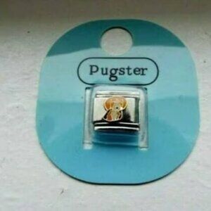 Pugster beagle dog enamel 9mm stainless steel Italian charm bracelet link new